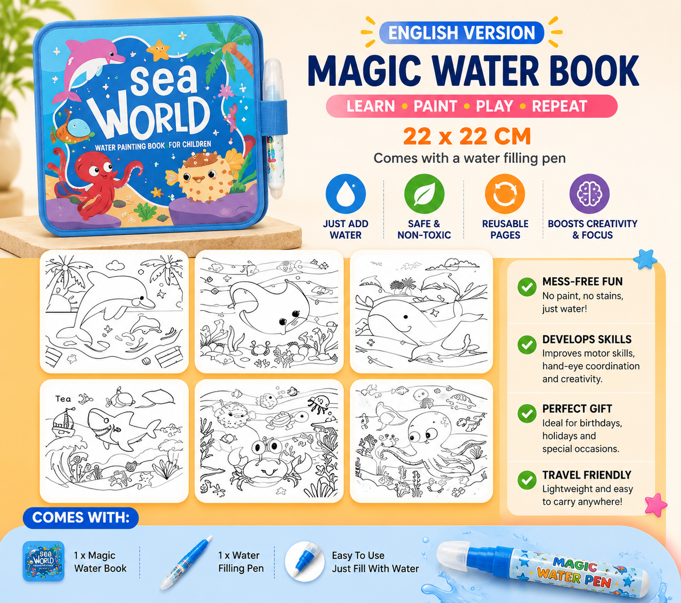Reusable Kids Magic Water Book - OXFURRY ™