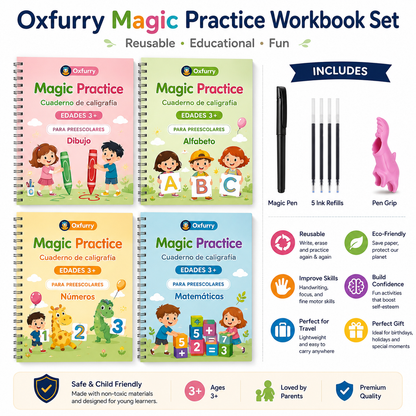OXFURRY magic writing kit in four different languages.