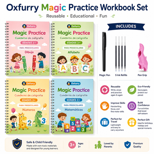 OXFURRY magic writing kit in four different languages.