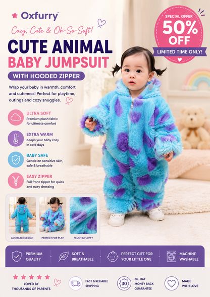 Oxfurry™ Cozy Monster Baby Jumpsuit
