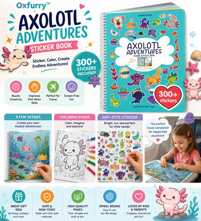 Oxfurry™ Axolotl Adventures Sticker Book