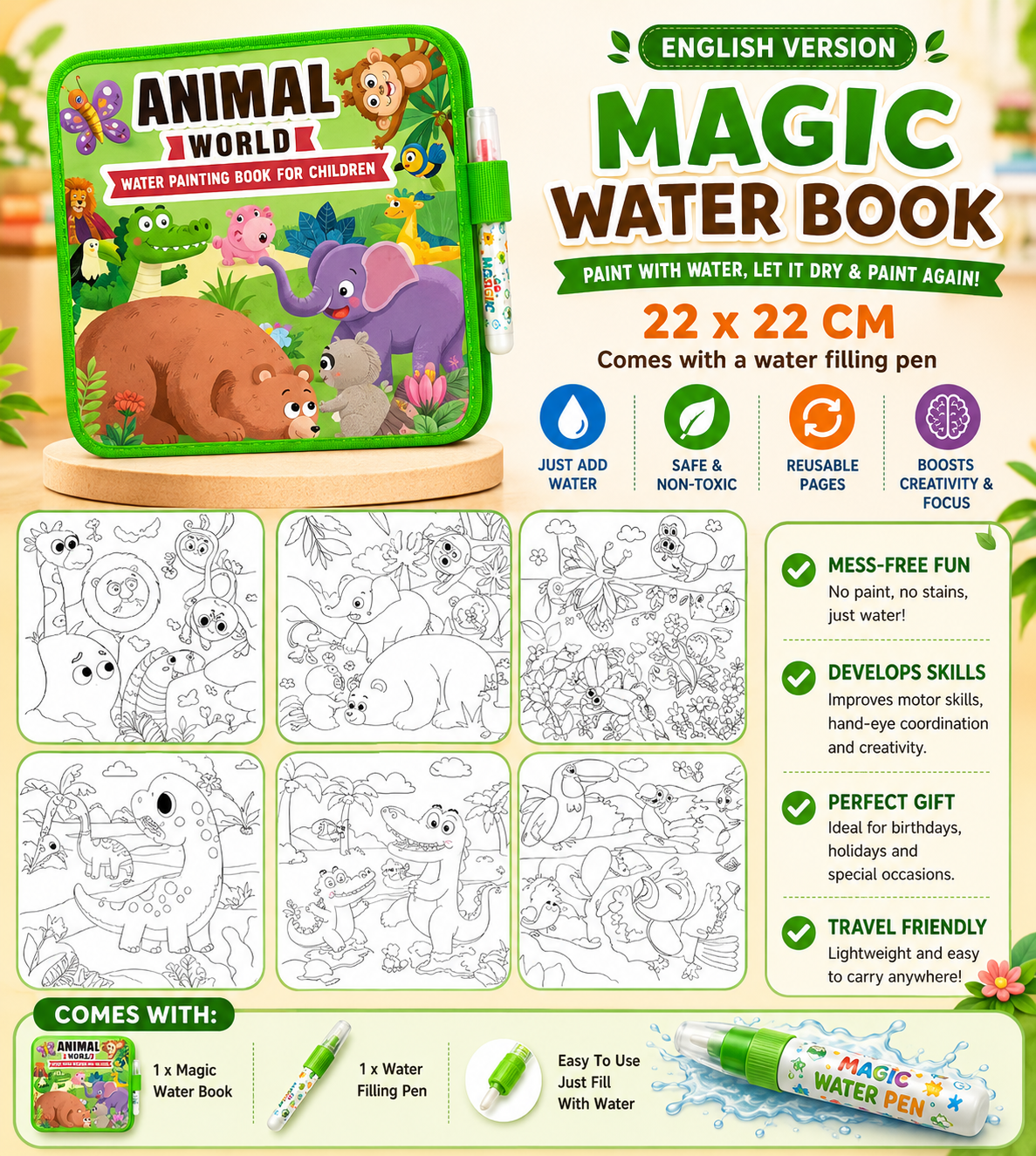 Reusable Kids Magic Water Book - OXFURRY ™