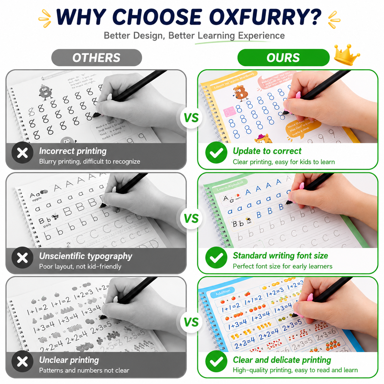 OXFURRY magic writing kit in four different languages.